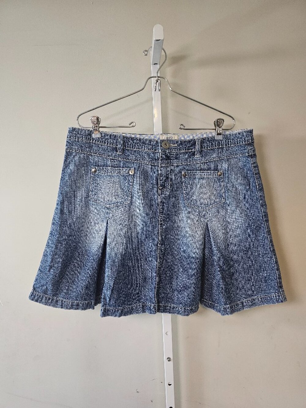 So Skirt Denim Mini Y2K Pleated A-line Casual Festival Grunge 15